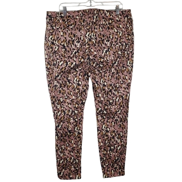 Lane Bryant 16 Animal Print‎ Purple Tan Skinny Jeans Lyocell Blend High Rise - Picture 2 of 10